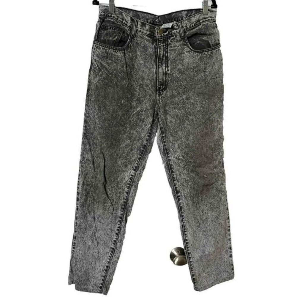 Vintage Jonathan G Black Acid Wash Jeans Embossed Logo Y2K 34